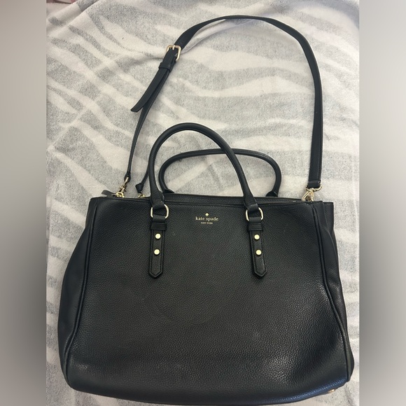 kate spade Handbags - Kate Spade Black Leather Tote Bag